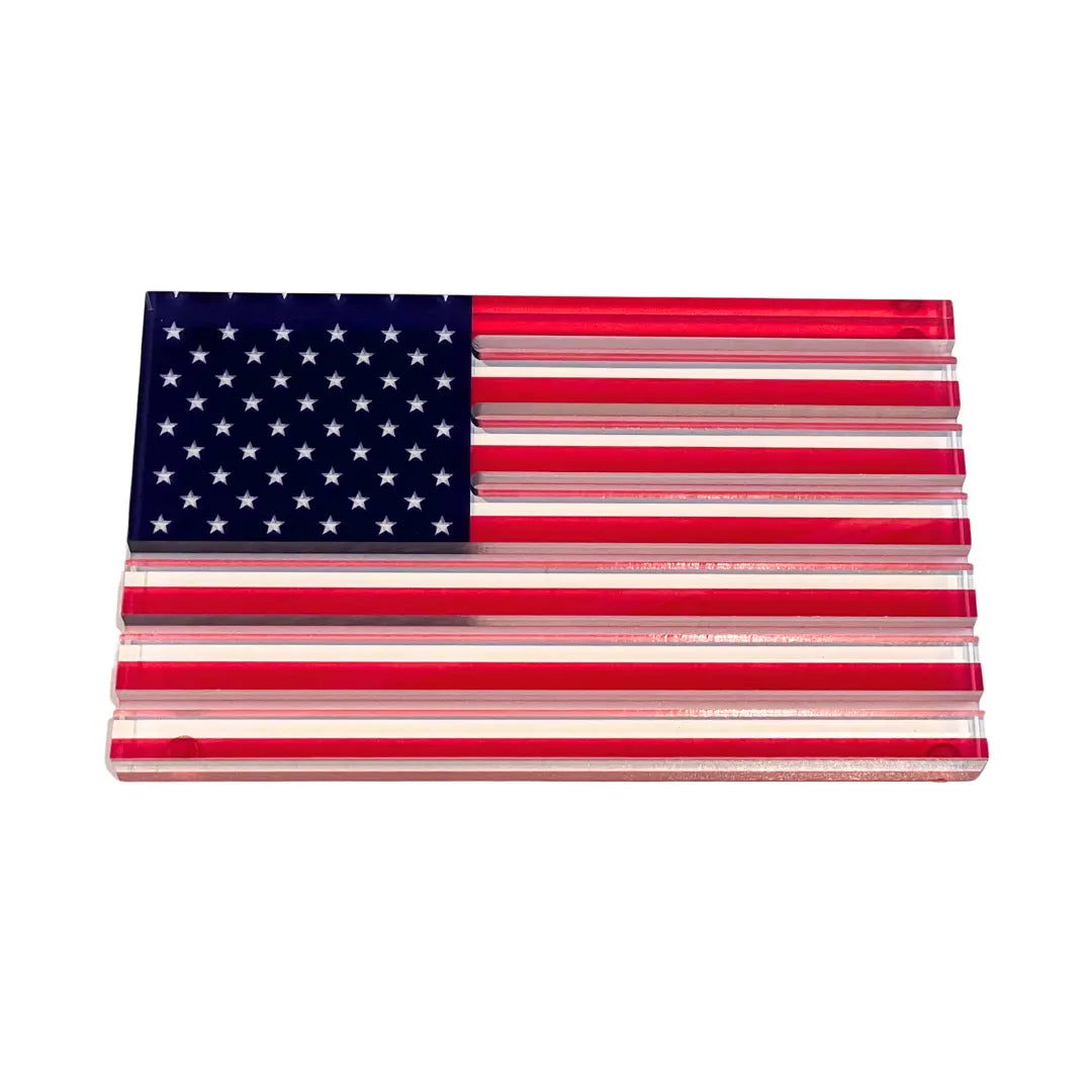 Challenge Coin Tabletop Flag Display - American Flag Precinct Collectors' Club