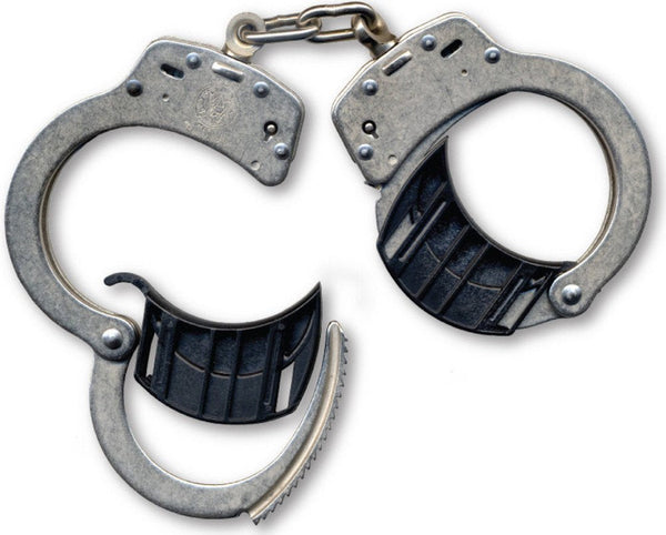 Law enforcement restraints including handcuffs, flex cuffs, hobbles, and key accessories.