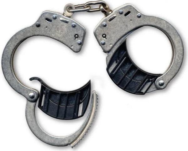Law enforcement restraints including handcuffs, flex cuffs, hobbles, and key accessories.