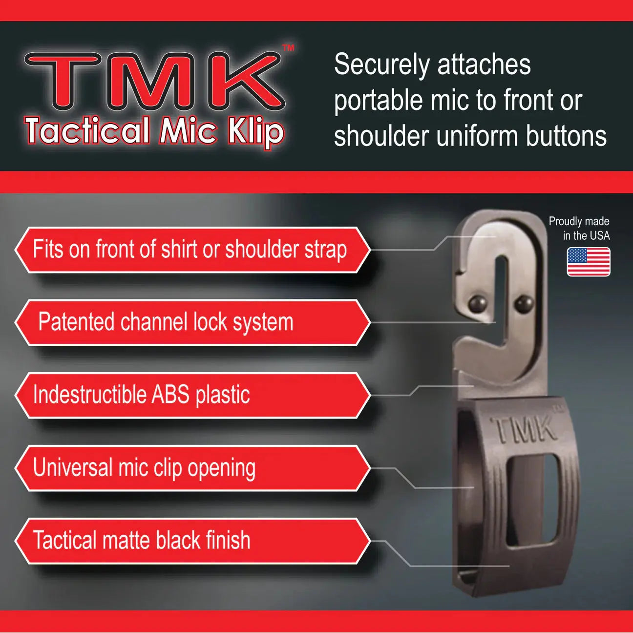 Tactical Mic Klip - Tactical Radio Clip for Two-Way Radio Systems ShieldBox