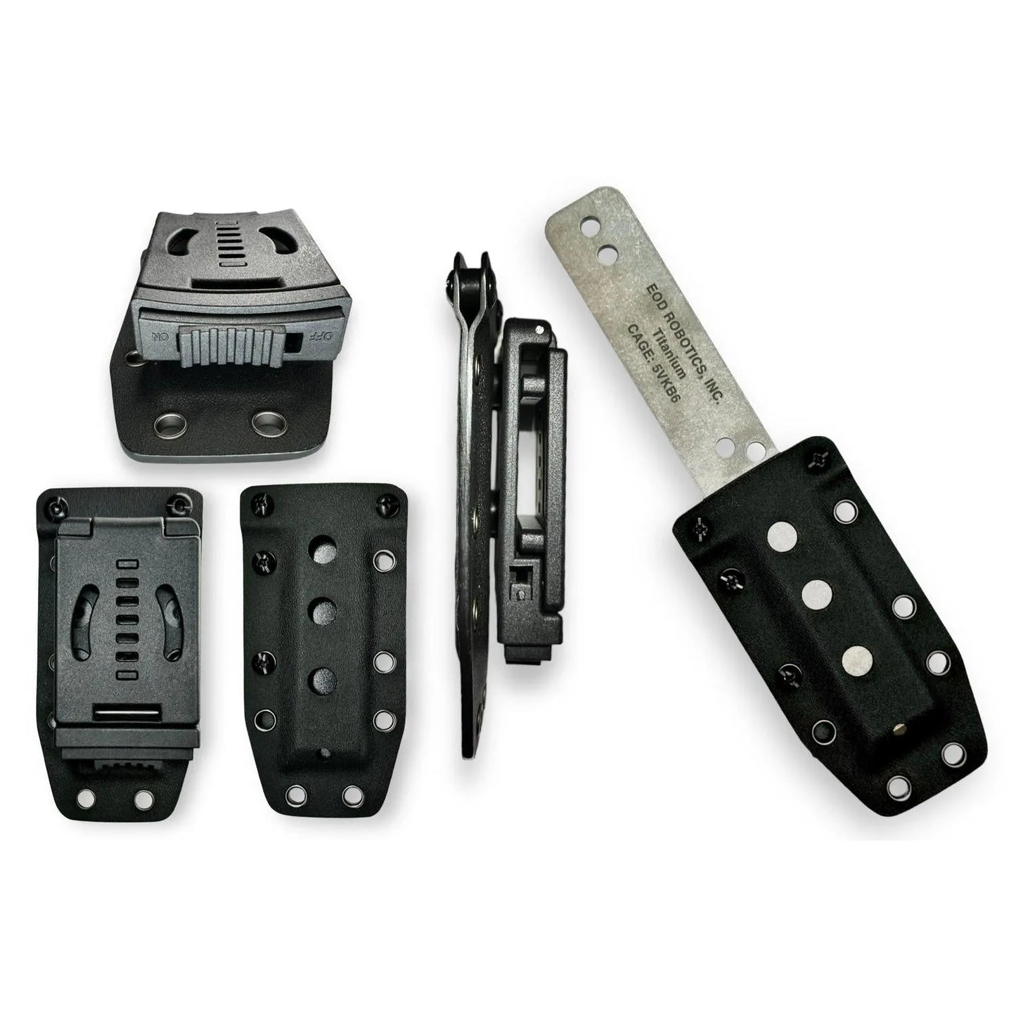 Large Titanium Breacher Bar + Kydex Combo - Molded Sheath + Adjustable Belt Lock - Gen 2