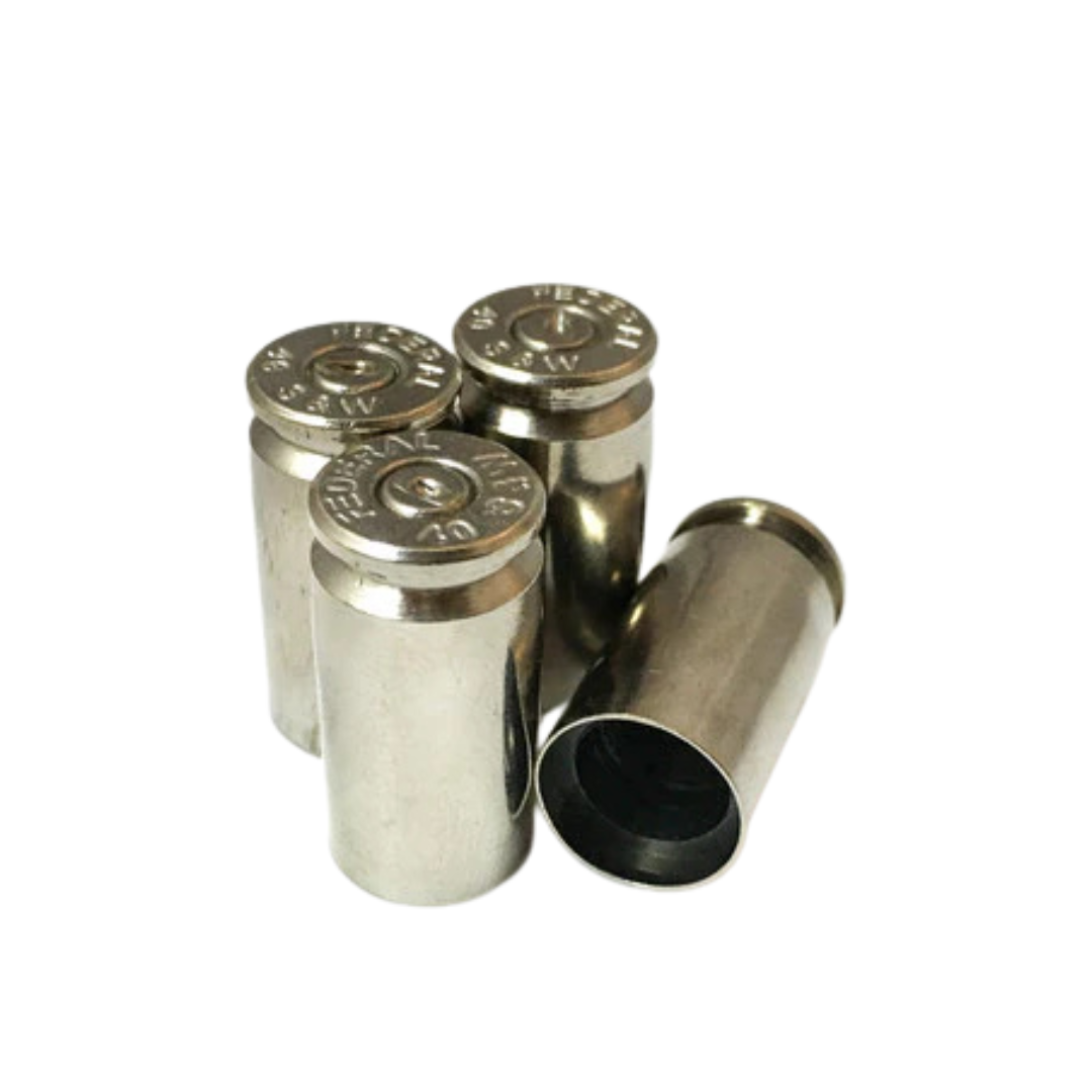 40 Cal Car Valve Caps - Set of 4, Silver