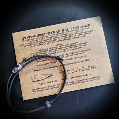GTFO Wrist Strap 2.0 with Twistlock Handcuff Key
