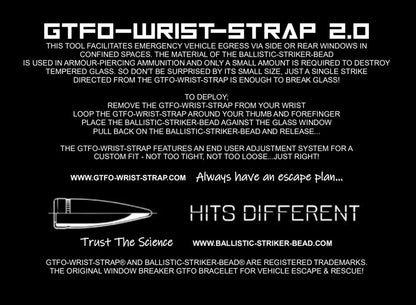 GTFO Wrist Strap 2.0 with Twistlock Handcuff Key
